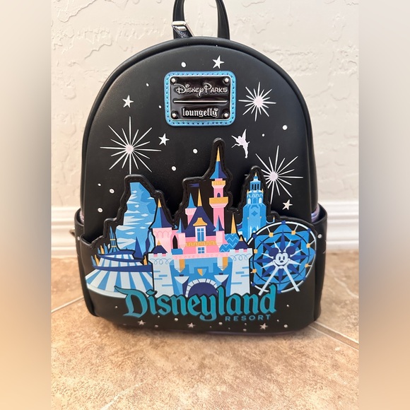 NEW Loungefly 2024 Disney Parks Mini Backpack Disneyland Resort Icons Castle - Picture 1 of 9